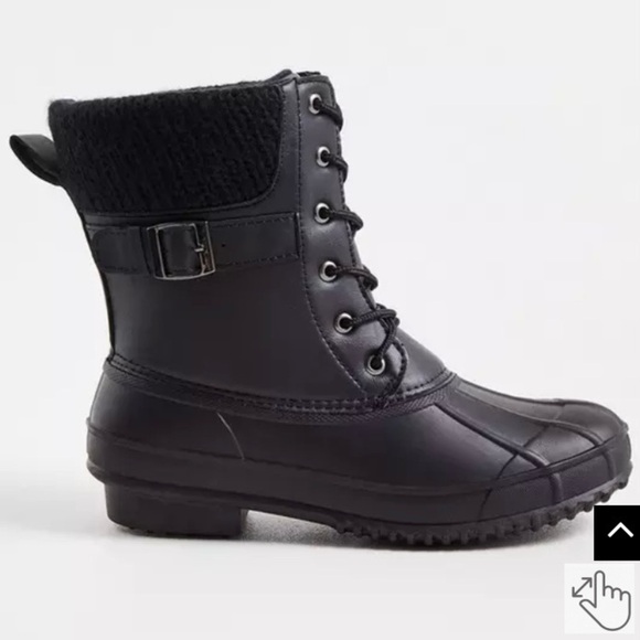 Women's Black Lace-Up Cold Weather Bootie boots size 6R EUC - Picture 4 of 10